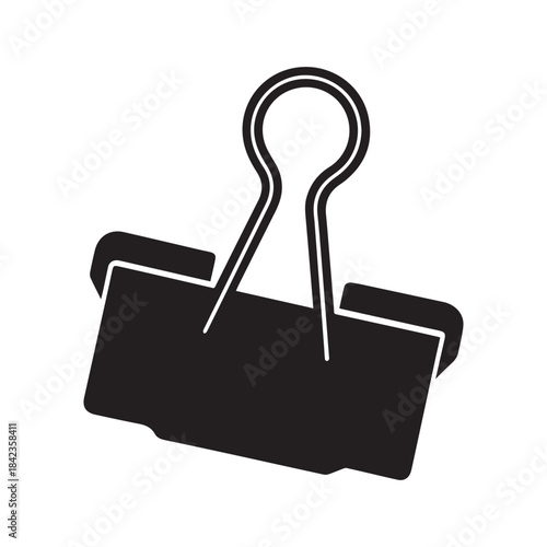 Binder Clip With Metal Handles Icon Vector Illustration