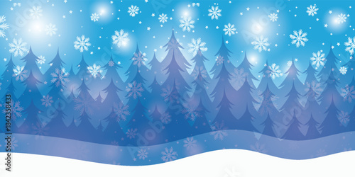 Wallpaper of randomly falling snowflakes. Frozen grains of snow dust. Snowy sky with a white-green background. Vector illustrations.