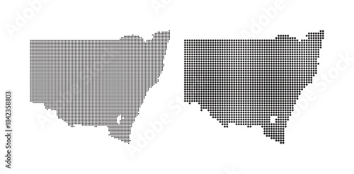 New South Wales (NSW) state map silhouette and outline vector illustration on transparent background