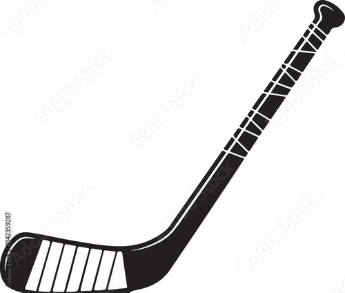 Hockey Stick Silhouette Icon Vector. Hockey Stick Flat Icon