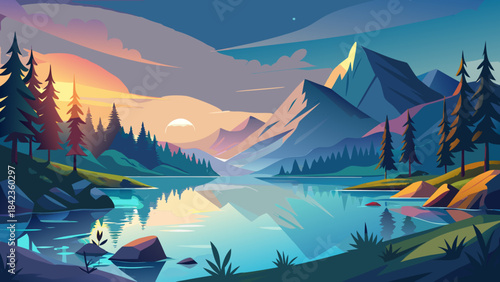 landscape with mountains