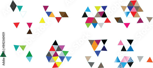 Collection of Colorful Geometric Triangle Shapes pattern