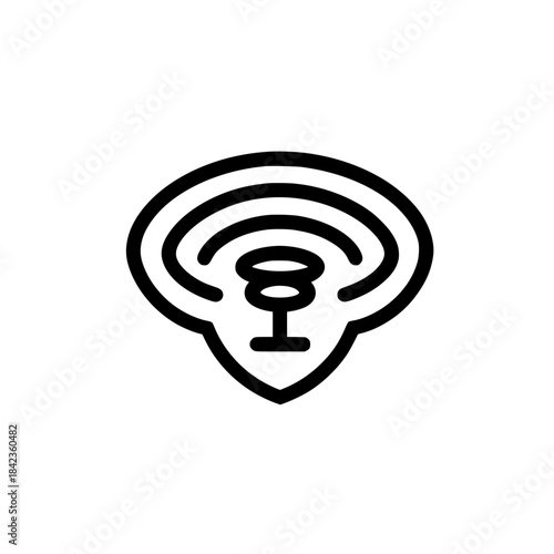 Tornado icon representing storm hazard alert emergency weather and natural disaster concept