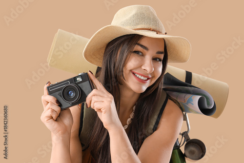 Female guide with photo cam...