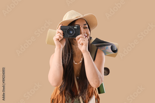 Female guide with photo cam...