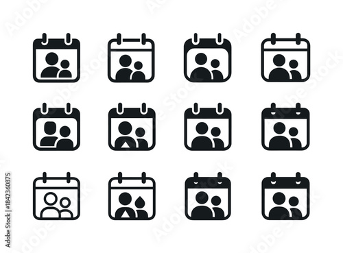Parent-Teacher Icon Set. parent-teacher meetings. Icon set. Set