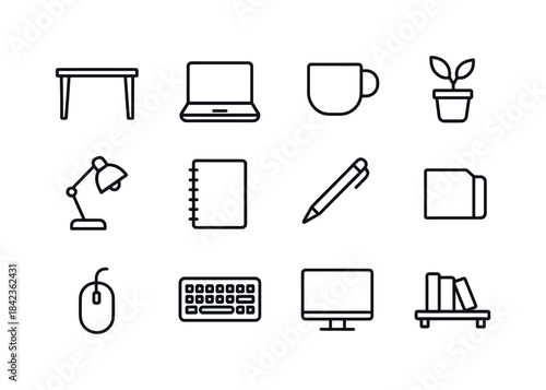 Creator Workspace Icons. Creator Workspace. Line icon set of Cre