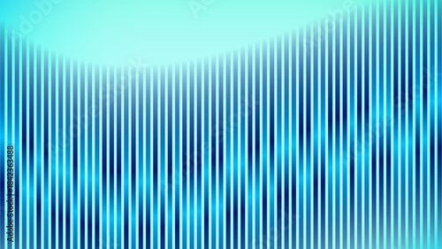 Dynamic Abstract Vertical Lines Pattern Background with Intense Blue Gradient Hues and Curving Top Edge, Ideal for High-Tech Corporate Themes
