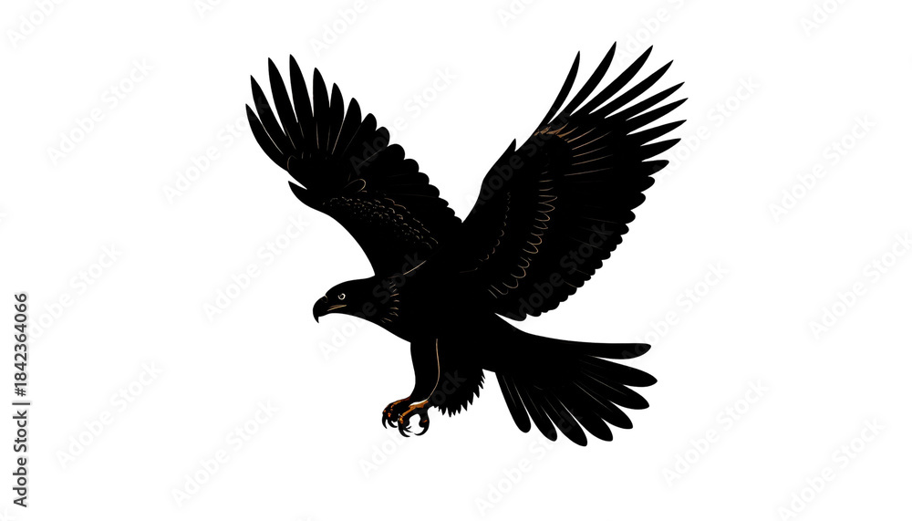 Fototapeta premium a flying eagle isolated on transparent background