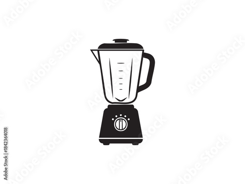 Kitchen blender black icon household appliance for mixing food and making drinks vector illustration