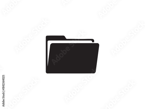 Open folder icon silhouette vector file storage organization symbol business administration