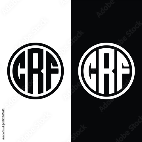Letter CRF Circle Monogram Logo Design Stock Vector And Vector Art.