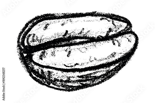 Hand drawn fresh roasted coffee bean Arabica robusta seed doodle Single element for print, web, design, decor