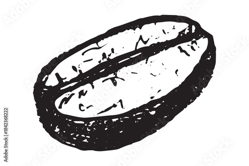 Hand drawn fresh roasted coffee bean Arabica robusta seed doodle Single element for print, web, design, decor