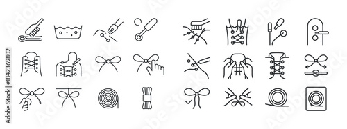 Guide to knots and stitching techniques: icons and symbols for c