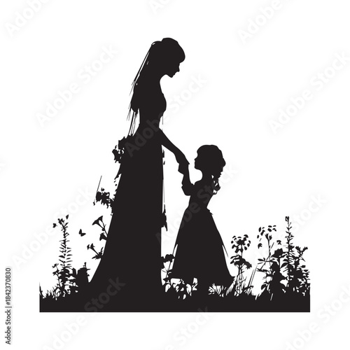 bride and groom vector silhouettes 