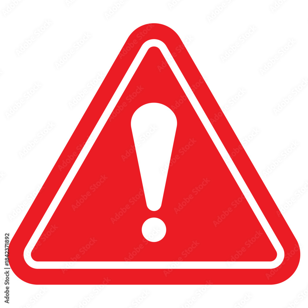 Φωτογραφία Red triangular warning sign icon, hazard alert icon, caution exclamation symbol