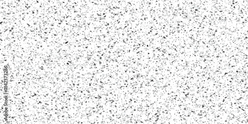 Terrazzo flooring interior grain vintage paint smooth design. Vector grunge dirty vintage wall overlay noise old wall black and white terrazzo granite floor structure distressed texture background.	
