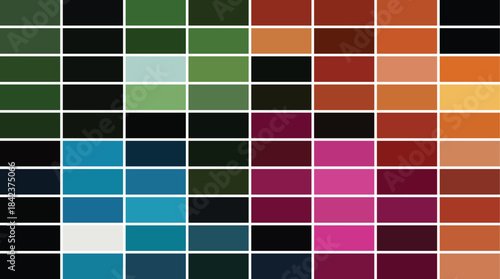 Vibrant Muted Rainbow Color Palette | Jewel Tone Abstract Grid Swatches