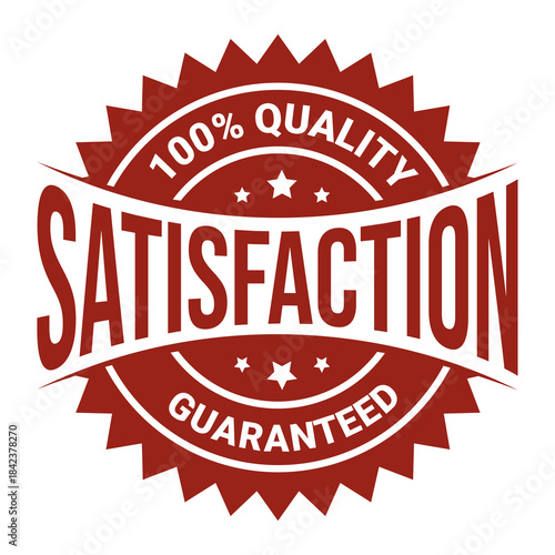 100% satisfaction guaranteed seal or label flat icon design