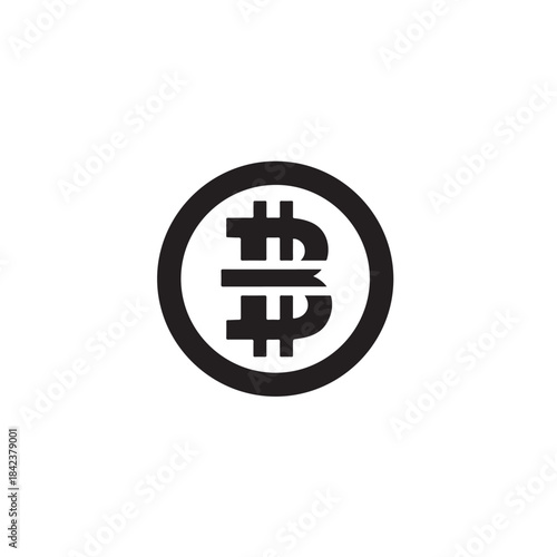 Digital Cryptocurrency Coin Vector Icon – Virtual Money, Blockchain Currency Symbol