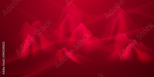 Modern design vector illustration of beautiful Chinese ink landscape painting.