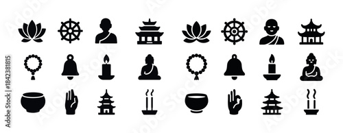 Buddhist icons collection: symbols of peace and spirituality