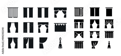 Collection of various curtain silhouettes in different styles