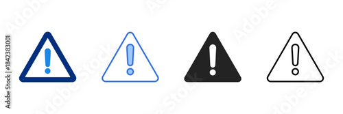 Alert Icon Set Multiple Style Vector Illustration. 