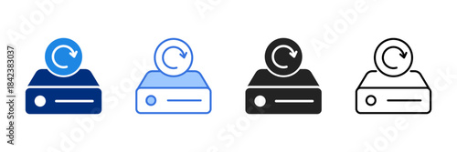 Backup Icon Set Multiple Style Vector Illustration. 