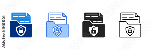 Confidential Icon Set Multiple Style Vector Illustration. 
