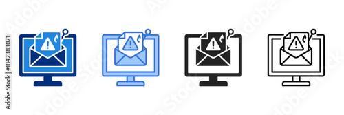 Phishing Icon Set Multiple Style Vector Illustration. 
