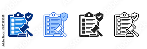 Compliance Icon Set Multiple Style Vector Illustration. 