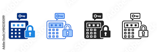 Token Icon Set Multiple Style Vector Illustration. 