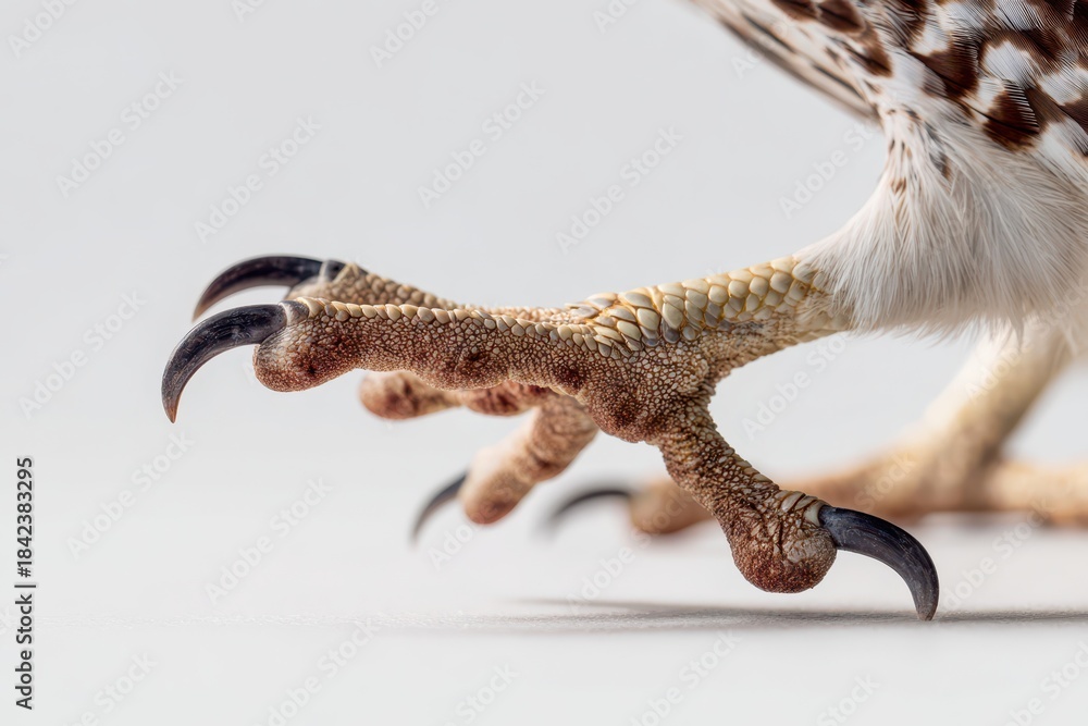 Obraz premium Intense Hawk Talons Ready to Strike, Isolated on Clean White Surface