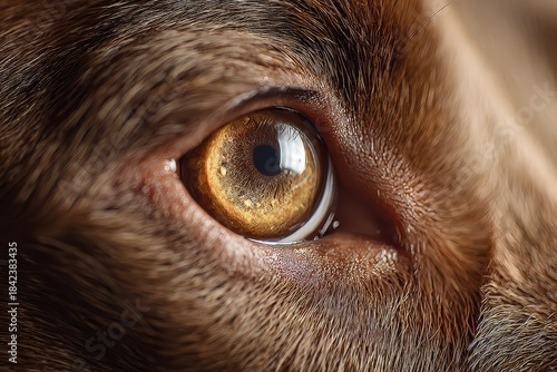 Wallpaper Mural Intimate close view of a dog's eye: vivid iris patterns framed by soft fur Torontodigital.ca