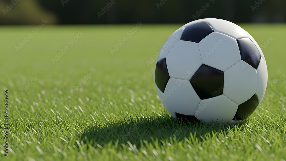 Obraz premium A soccer ball on a green grass field