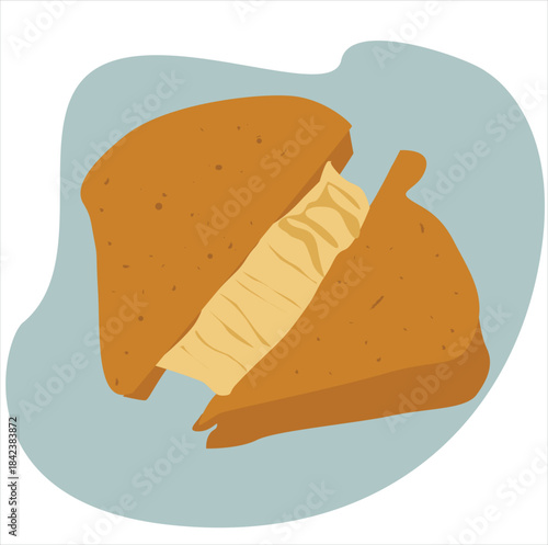 cheese toast. sandwich, cake and bread 

