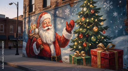 santa claus wall mural