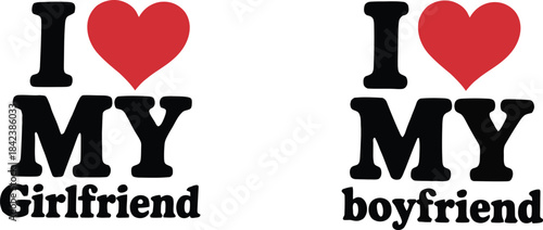 I love my girlfriend and boyfriend heart symbol