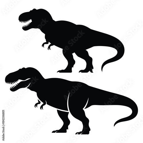 Tyrannosaurus Rex Dinosaur Silhouette Vector Set Vector illustration of  Dinosaurs