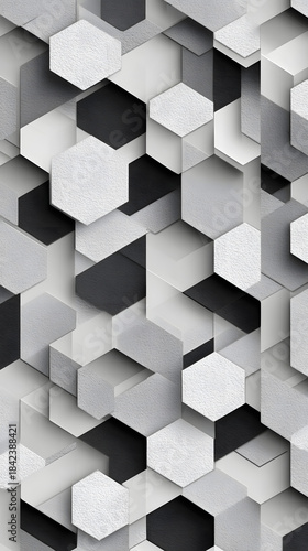 Minimalist Pattern of Interlocking Hexagons Abstract Geometric Design
