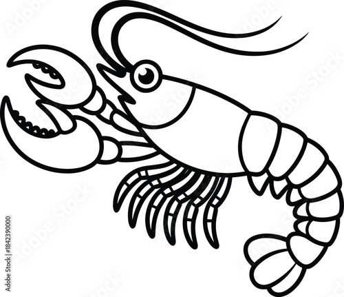 Vector illustration of cute cartoon seafood crustaceans: a lobster, a shrimp, and a crab