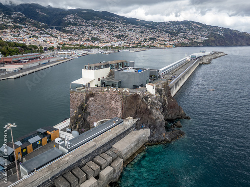 Drone photo of Fort of Our Lady of Conception, also known as Islet Fortress, Funchal city, Portugal