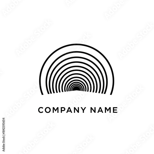 Abstract Tunnel Logo Design with Concentric Arches for Modern Company Branding.
