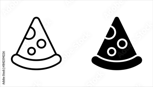 Pizza icons set. Pizzeria food icon symbol on white background
