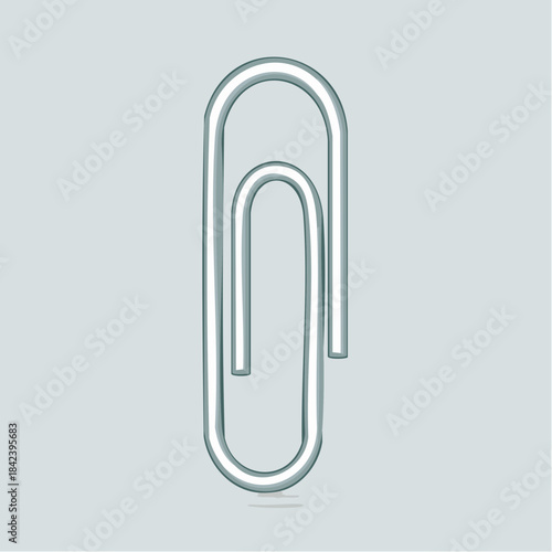 Professional metallic paperclip illustration, a classic office supply for organizing important documents and ensuring secure fastening of papers
