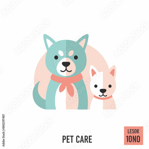 Cute Cartoon Dogs Illustration for Pet Care Services and Products.