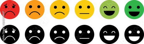 Double the Mood: Color and Black-and-White Satisfaction Icons