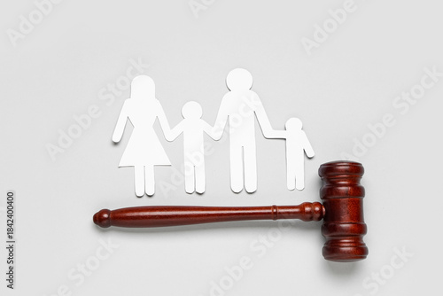 Judge's gavel with family f...